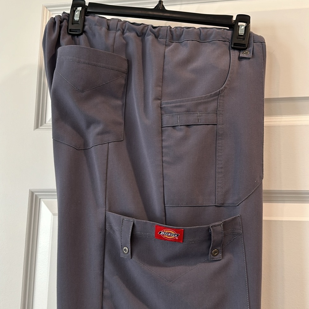 Dickies XL draw string scrub pants.   Color Pewter.